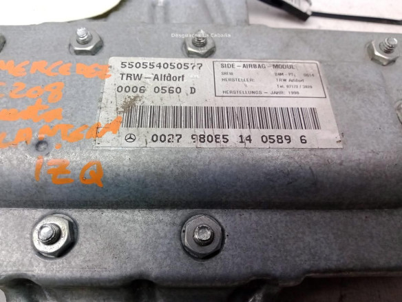 00279808514 AIRBAG PUERTA LAT DEL IZQ MERCEDES BENZ CLK (C208)|Desguaces La Cabaña
