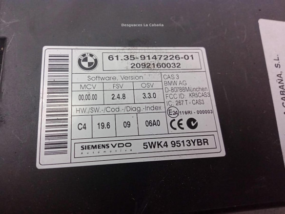 6135914722601 CENTRALITA MOTOR BMW 1 (E87)|Desguaces La Cabaña
