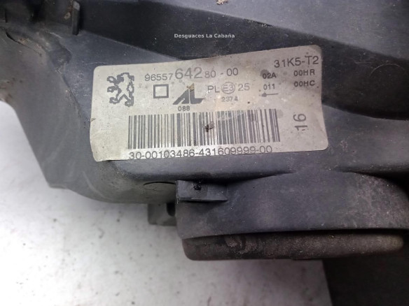 9655764280 FARO DERECHO PEUGEOT 307 SW (3H)|Desguaces La Cabaña