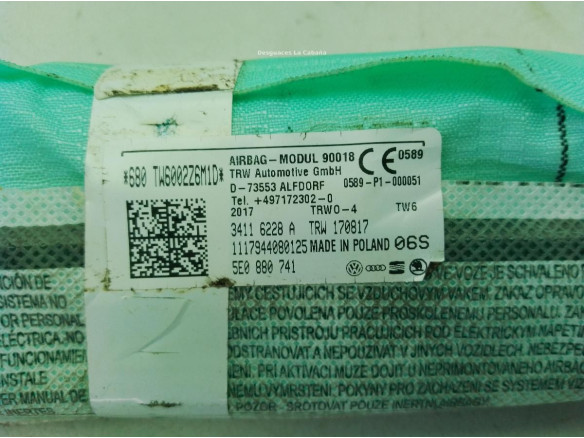 5E0880741 AIRBAG CORTINA IZQ SKODA OCTAVIA III (5E3, NL3, NR3)|Desguaces La Cabaña