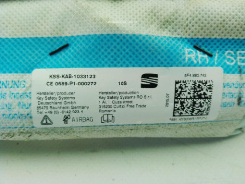 5F4880742 AIRBAG CORTINA DER SEAT LEON ST (5F8)|Desguaces La Cabaña