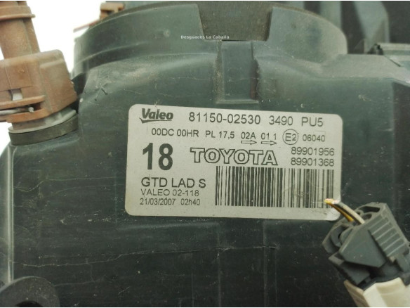 8115002530 FARO IZQUIERDO TOYOTA AURIS (_E15_)|Desguaces La Cabaña