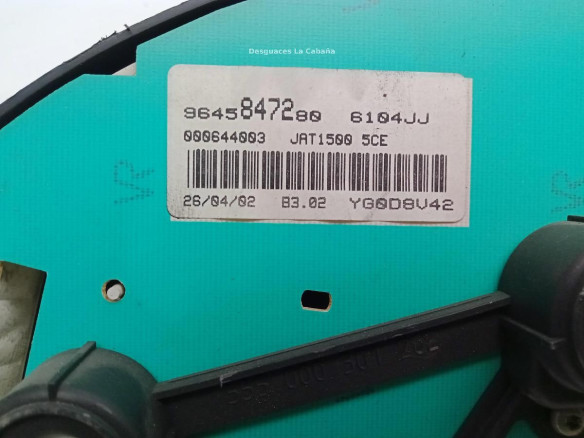 9645847280, CUADRO INSTRUMENTOS PEUGEOT 206 CC (2D)|Desguaces La Cabaña