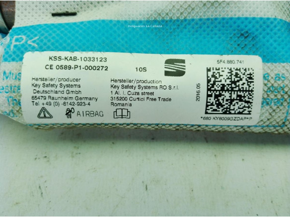 5F4880741 AIRBAG CORTINA IZQ SEAT LEON (5F1)|Desguaces La Cabaña