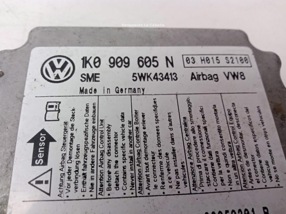 1K0909605N, CENTRALITA AIRBAG SKODA OCTAVIA II (1Z3)|Desguaces La Cabaña