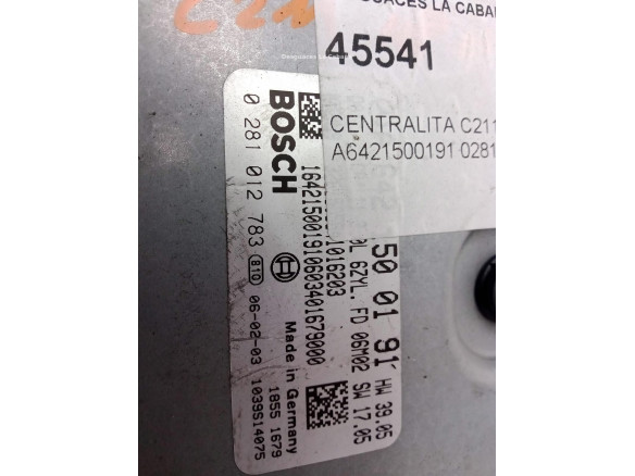 A6421500191,0281012783, CENTRALITA MOTOR MERCEDES BENZ CLASE E (W211)|Desguaces La Cabaña