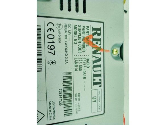 281151981R MODULO RADIO RENAULT MEGANE IV (B9A/M_)|Desguaces La Cabaña