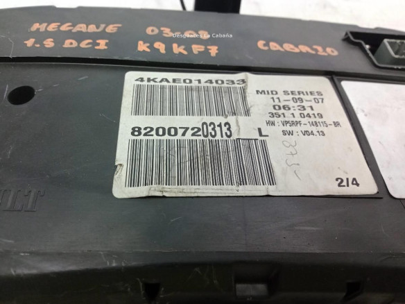8200720313L, CUADRO INSTRUMENTOS RENAULT MEGANE II (BM0/1_, CM0/1_)|Desguaces La Cabaña