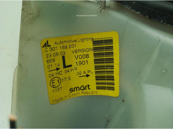 0301169201 FARO IZQUIERDO SMART FORTWO Coupé (450)|Desguaces La Cabaña