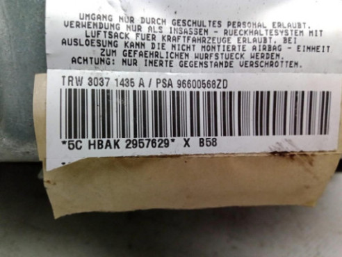 96600568ZD AIRBAG RODILLA CITROEN C4 Picasso I Limusina (UD_)|Desguaces La Cabaña