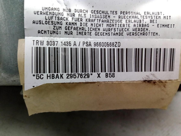 96600568ZD AIRBAG RODILLA CITROEN C4 Picasso I Limusina (UD_)|Desguaces La Cabaña