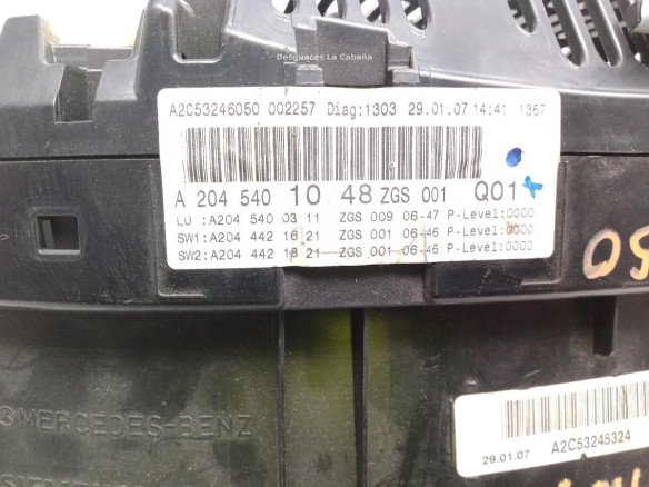 A2C53245324, A2045401048 CUADRO INSTRUMENTOS MERCEDES BENZ CLASE C (W204)|Desguaces La Cabaña