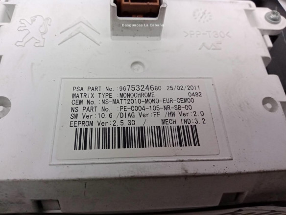 9665962480, CUADRO INSTRUMENTOS PEUGEOT 508|Desguaces La Cabaña