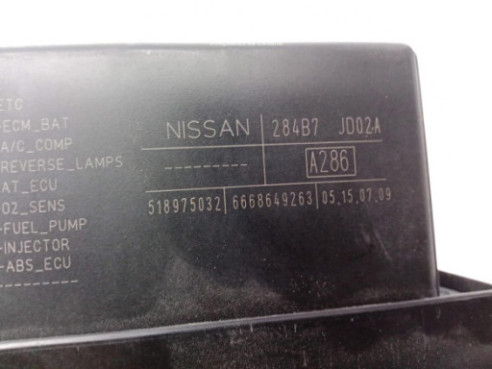 284B7JD02A CAJA FUSIBLES INTERIOR (BSI) NISSAN QASHQAI / QASHQAI +2 I (J10, JJ10)|Desguaces La Cabaña