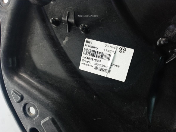 5K4839461 ELEVALUNAS PUERTA LAT TRA IZQ VW GOLF VI (5K1)|Desguaces La Cabaña
