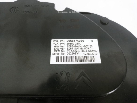 9666174980 CUADRO INSTRUMENTOS PEUGEOT 5008 |Desguaces La Cabaña