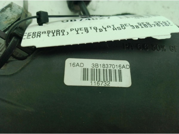 3B1837016CA CERRADURA PUERTA LAT DEL DER SEAT LEON (1M1)|Desguaces La Cabaña