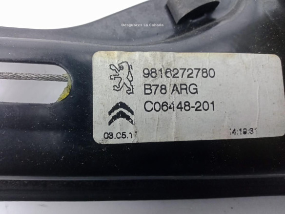 9816272780 ELEVALUNAS PUERTA LAT TRA IZQ CITROEN C4 Grand Picasso II|Desguaces La Cabaña