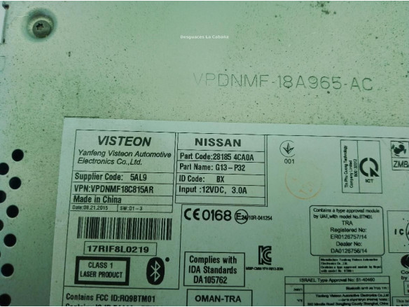 281854CA0A MODULO RADIO NISSAN QASHQAI II Todo terreno, cerrada (J11, J11_)|Desguaces La Cabaña