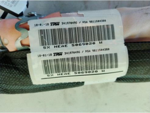 9811504380  AIRBAG CORTINA DER PEUGEOT 3008 SUV (M_)|Desguaces La Cabaña