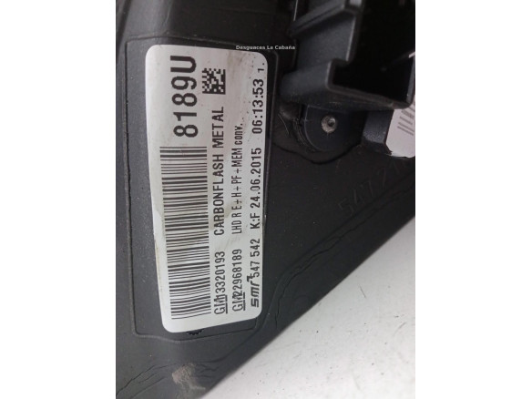 13329081 ESPEJO DER OPEL INSIGNIA A (G09)|Desguaces La Cabaña
