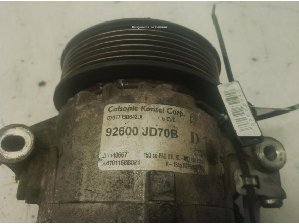 92600JD70B COMPRESOR AA NISSAN QASHQAI / QASHQAI +2 I (J10, JJ10)|Desguaces La Cabaña