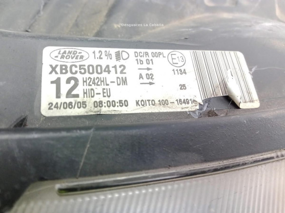 XBC500412 FARO IZQUIERDO LAND ROVER DISCOVERY III VAN (L319)|Desguaces La Cabaña