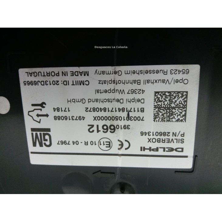 39106612 MODULO ELECTRONICO 2 OPEL INSIGNIA B Grand Sport (Z18) |Desguaces La Cabaña