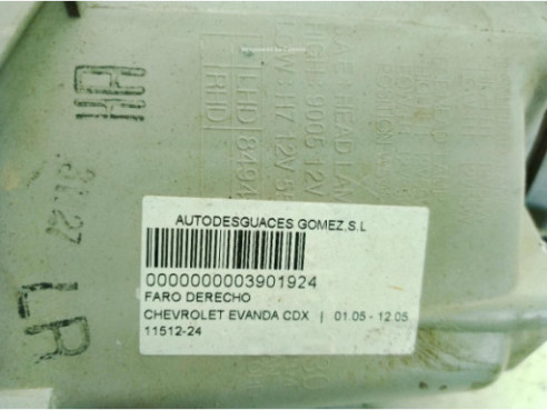 FARO DERECHO CHEVROLET EVANDA|Desguaces La Cabaña