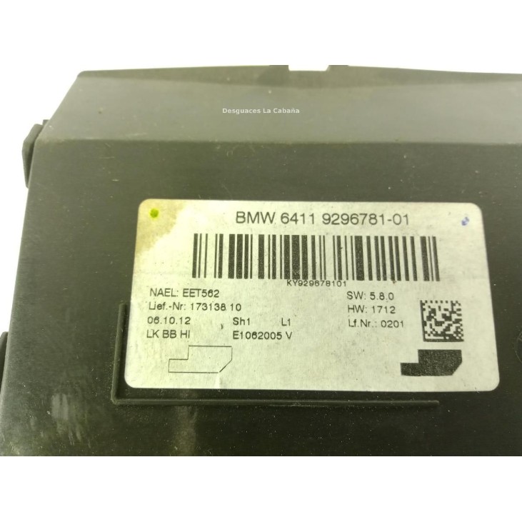 9296781 MODULO ELECTRONICO 1 BMW 3 (F30, F80) |Desguaces La Cabaña