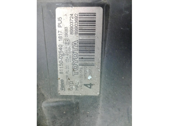 8115002540 FARO IZQUIERDO TOYOTA AURIS (_E18_)|Desguaces La Cabaña