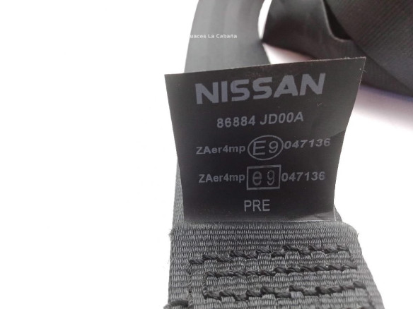 86884JD00A CINTURON DEL DER NISSAN QASHQAI / QASHQAI +2 I (J10, JJ10) |Desguaces La Cabaña