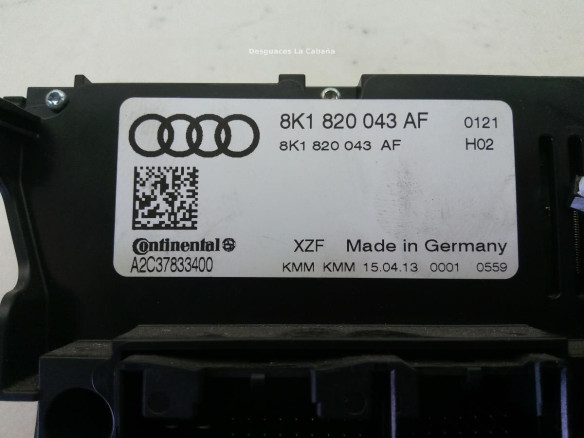 8K1820043AF MANDO CLIMA AUDI A4 Avant (8K5, B8) |Desguaces La Cabaña