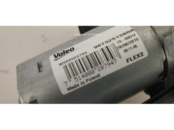 9673251380A MOTOR LIMPIAPARABRISAS TRA PEUGEOT 208 |Desguaces La Cabaña