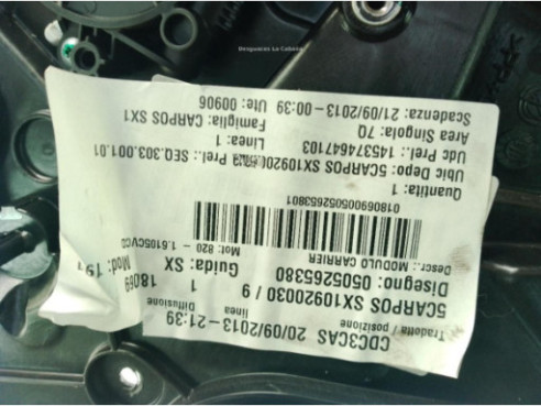 0000071754422 ELEVALUNAS PUERTA LAT TRA IZQ ALFA ROMEO GIULIETTA (940_)|Desguaces La Cabaña