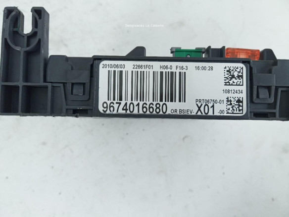 9674016680 CAJA FUSIBLES INTERIOR (BSI) CITROEN DS3 |Desguaces La Cabaña