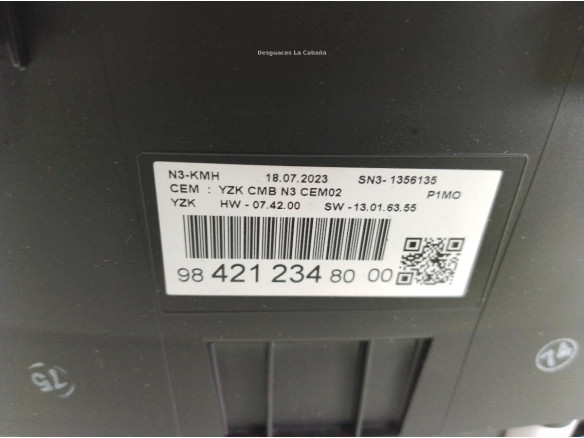 9842123480 CUADRO INSTRUMENTOS OPEL CROSSLAND X (P17)|Desguaces La Cabaña