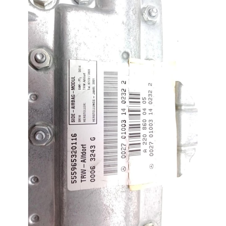 A2208600405 AIRBAG PUERTA LAT TRA DER MERCEDES BENZ CLASE S (W220) |Desguaces La Cabaña