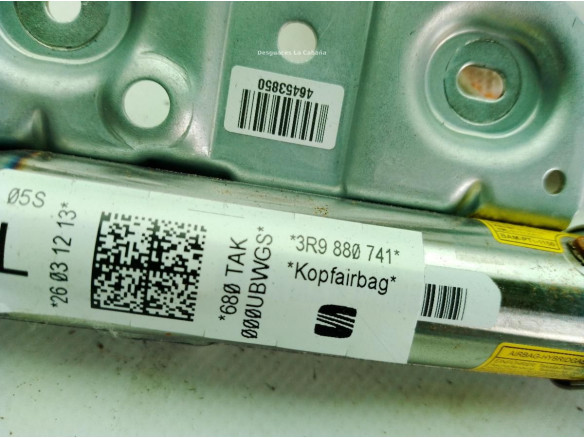 3R9880741  AIRBAG CORTINA IZQ SEAT EXEO (3R2)|Desguaces La Cabaña