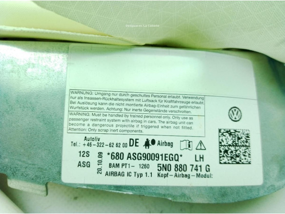 5N0880741G AIRBAG CORTINA IZQ VW TIGUAN (5N_)|Desguaces La Cabaña