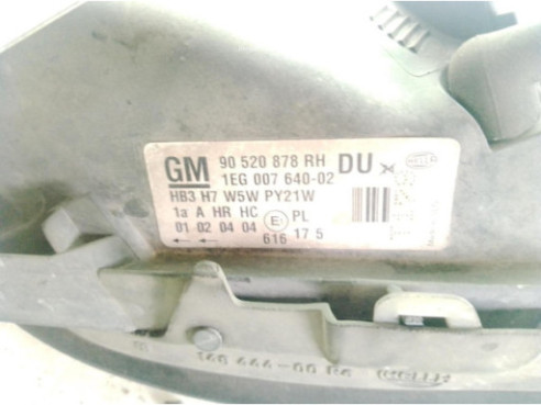 90520878RH FARO DERECHO OPEL ASTRA G Fastback (T98)|Desguaces La Cabaña