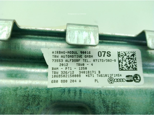 6R0880204A AIRBAG DER VW POLO (6R1, 6C1)|Desguaces La Cabaña