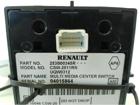 253B00345R MANDO MULTIMEDIA RENAULT GRAND SCENIC III (JZ0/1_)|Desguaces La Cabaña