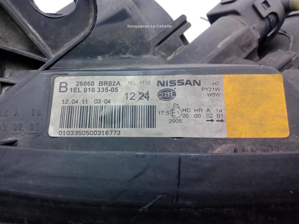 26060BR02A FARO IZQUIERDO NISSAN QASHQAI / QASHQAI +2 I (J10, JJ10)|Desguaces La Cabaña