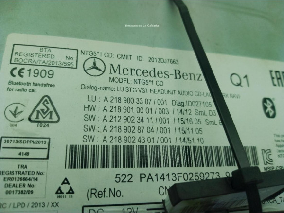 A2189003307 MODULO RADIO MERCEDES BENZ CLASE E (W212)|Desguaces La Cabaña
