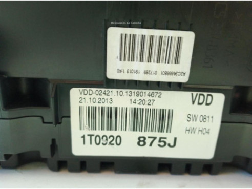 1T8020875J CUADRO INSTRUMENTOS VW TOURAN (1T3)|Desguaces La Cabaña