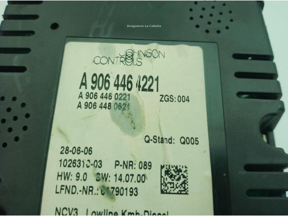 A9069005200, A906446221 CUADRO INSTRUMENTOS MERCEDES BENZ SPRINTER 3,5-t Furgón (906)|Desguaces La Cabaña