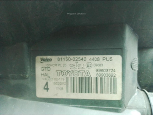 8117002540, 8115002540 FARO IZQUIERDO TOYOTA AURIS (_E18_)|Desguaces La Cabaña