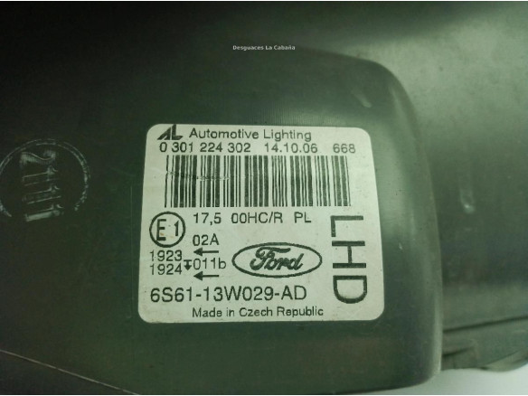 1415694, 6S6113W029AD FARO DERECHO FORD FIESTA V (JH_, JD_)|Desguaces La Cabaña