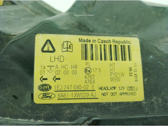 1734613, 8A6113W029AJ FARO DERECHO FORD FIESTA VI|Desguaces La Cabaña